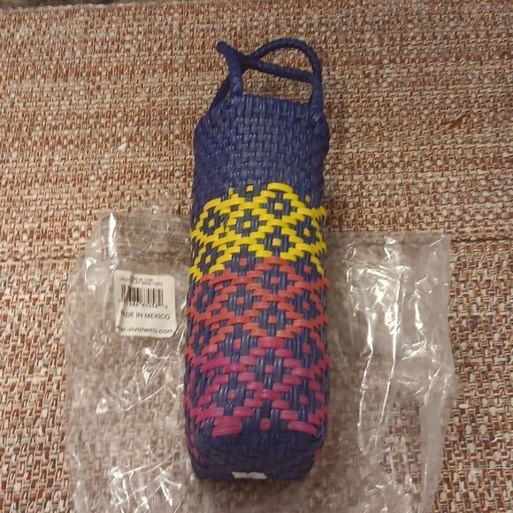 Mexican Wine Tote Vivaterra Plastic Woven New - Picture 3 of 4